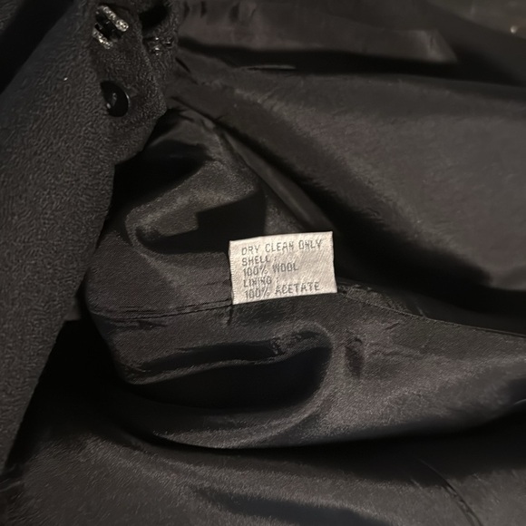 Vintage Emily Black Beaded Removable Lapel Single Button Wool Blazer Size 22W - Picture 8 of 8